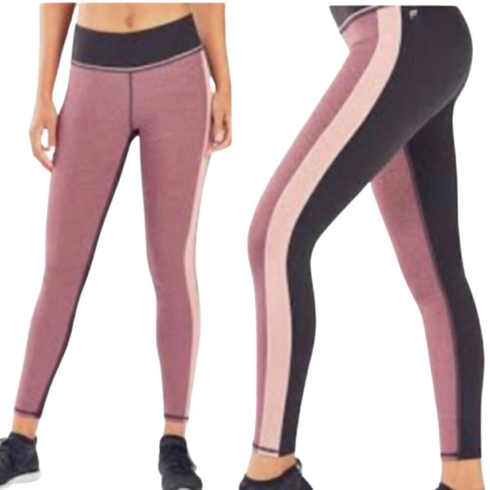 Women's S Fabletics Salar Statement Leggings Heather Gray Cherry Rose